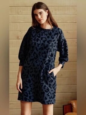 Anthropologie Velvet Graham & Spencer Jersey Animal Print Dress - Size Small